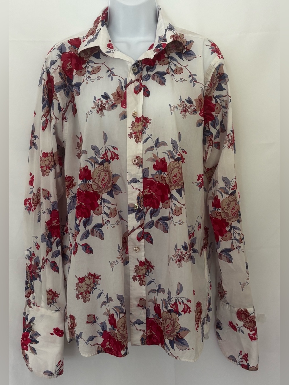 Ted Baker London Mens Floral Button Down Long Sleeve Shirt 16 / 40.5